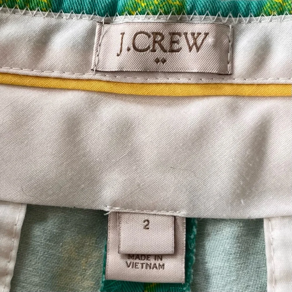 J. Crew Chino Shorts‎ XS 2 Micro Pineapple Green Vacation Resort Beach Tropical